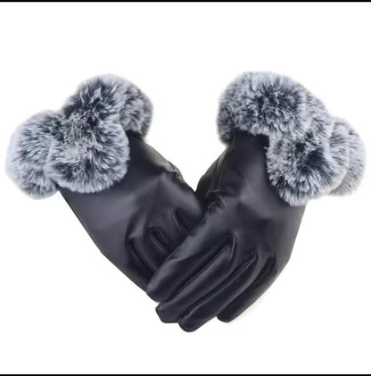 2 Pcs Leather Plain Leather Gloves 1