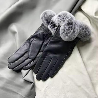 2 Pcs Leather Plain Leather Gloves 1