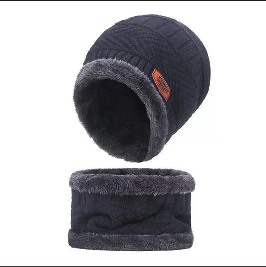 2 Pcs Wool Textured Beanie And Neck