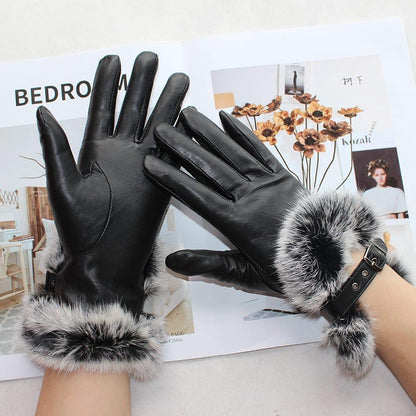 2 Pcs Leather Plain Leather Gloves 1